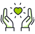 heart and hands icon